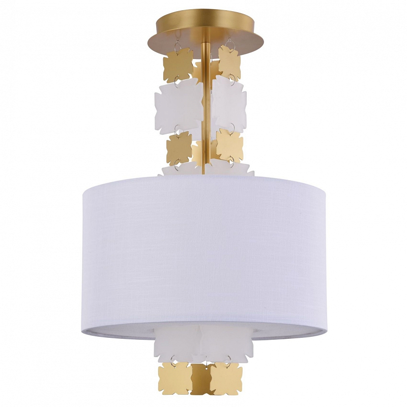 Потолочный светильник Jacopo Mosaic Ceiling Light One Белый Латунь Потолочный светильник Jacopo Mosaic Ceiling Light One Белый Латунь в Рязани | Loft Concept