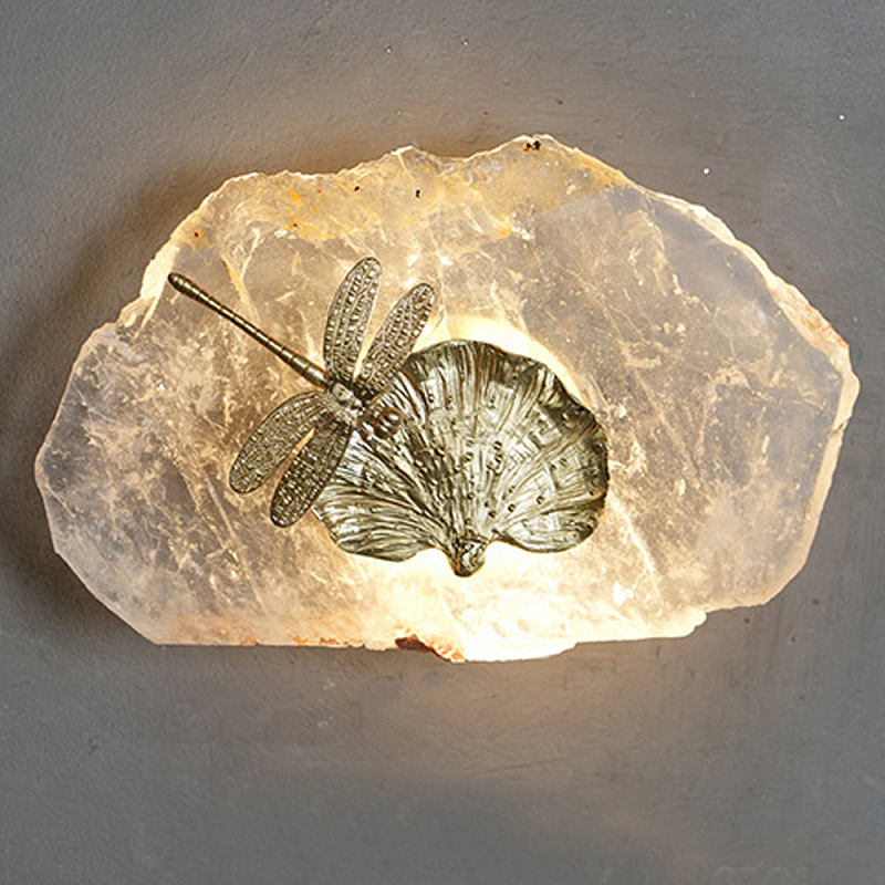 Бра Декоративный лист с стрекозой Glacial Fragment Медь Прозрачный Бра Декоративный лист с стрекозой Glacial Fragment Медь Прозрачный в Рязани | Loft Concept