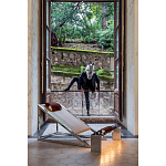 Дизайнерское кресло на металлическом каркасе с подставкой для ног Poltronova Mies Armchair варинант исполнения - 7 | Loft Concept в Рязани