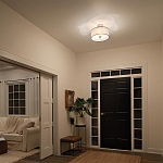 Потолочный светильник с двойным цилиндрическим плафоном из белого стекла и прозрачной органзы Kichler варинант исполнения - 10 | Loft Concept в Рязани