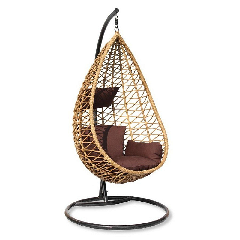 Подвесное уличное кресло Egg mango Коричневый Бежевый в Рязани | Loft Concept 