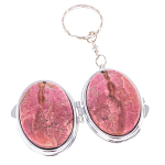 Зеркало брелок складное двухстороннее из натурального камня Родонит Stone Mirrors варинант исполнения - 3 | Loft Concept в Рязани