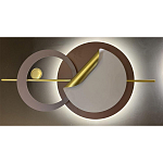 Бра круглое светодиодное в матовых оттенках коричневого и золотого цвета Kosmikos варинант исполнения - 1 | Loft Concept в Рязани