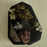Шкатулка из эпоксидной смолы с цветами черная Epoxy Resin Box Black варинант исполнения - 3 | Loft Concept в Рязани