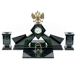 Настольный письменный набор из нефрита Герб России Dignity варинант исполнения - 1 | Loft Concept в Рязани