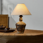 Настольная лампа с керамическим фактурным основанием и тканевым абажуром Eastern Tale варинант исполнения - 5 | Loft Concept в Рязани