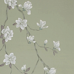 Обои ручная роспись Magnolia Canopy Colourway SC-287 on Aquamarine slub silk варинант исполнения - 2 | Loft Concept в Рязани