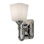 Бра для ванных комнат с белым матовым плафоном квадратной формы на основании цвета хром Feiss варинант исполнения - 1 | Loft Concept в Рязани