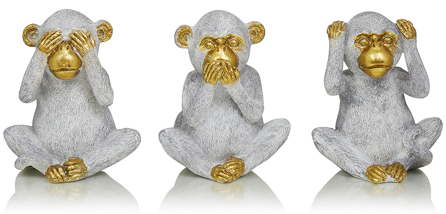 Комплект из 3-х статуэток Three Monkeys Комплект из 3-х статуэток Three Monkeys - Loft-Concept в Рязани