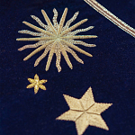 Обои с вышивкой ручной работы Cosmos Original colourway on velvet варинант исполнения - 3 | Loft Concept в Рязани