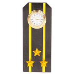Часы подарочные настольные в виде погона ВМФ из натурального камня Змеевик Military Clock варинант исполнения - 6 | Loft Concept в Рязани