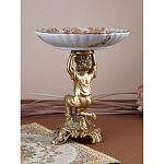 Чаша с цветочным орнаментом на ножке в виде бронзового ангела Eden Garden варинант исполнения - 6 | Loft Concept в Рязани