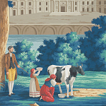 Обои ручная роспись Monuments of Paris Jacquemart on scenic paper варинант исполнения - 1 | Loft Concept в Рязани