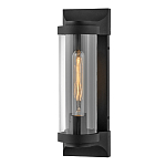 Настенный фонарь в индустриальном стиле с вытянутым цилиндрическим плафоном из прозрачного стекла и черным корпусом Hinkley варинант исполнения - 4 | Loft Concept в Рязани