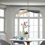 Люстра круглая с 2-мя металлическими абажурами Andromeda варинант исполнения - 7 | Loft Concept в Рязани