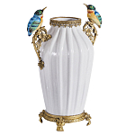 Ваза белого цвета из фарфора с птичкми White Garden варинант исполнения - 2 | Loft Concept в Рязани