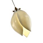 Подвесной светильник светодиодный с белым плафоном в виде цветка из фарфора и стали Flower Light Gold варинант исполнения - 3 | Loft Concept в Рязани