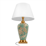 Настольная лампа бирюзовая с цветочным принтом Turquoise Flight варинант исполнения - 3 | Loft Concept в Рязани