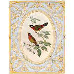 Декоративный постер с изображением птиц в раме с рельефным растительным узором Blooming Birds Poster варинант исполнения - 7 | Loft Concept в Рязани