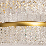 Люстра двухъярусная с золотого цвета и прозрачными подвесками Pettico варинант исполнения - 4 | Loft Concept в Рязани