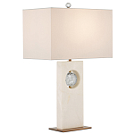 Настольная лампа из мрамора с тканевым прямоугольным абажуром Eternity варинант исполнения - 3 | Loft Concept в Рязани