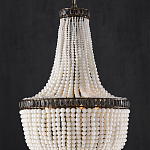 Люстра каплевидной формы декорированная нитями стеклянных бусин молочного цвета Bead threads варинант исполнения - 2 | Loft Concept в Рязани