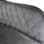 Барный стул со спинкой и подлокотниками на 4-х металлических ножках Douglas Rhombus Серый Велюр варинант исполнения - 4 | Loft Concept в Рязани