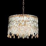 Люстра круглая с хрустальными подвесками на золотистом каркасе Roul Crystal Light варинант исполнения - 6 | Loft Concept в Рязани