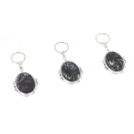 Зеркало брелок карманное двухстороннее из натурального камня Серафинит Stone Mirrors варинант исполнения - 4 | Loft Concept в Рязани