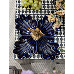 Менажница темно-синяя фарфоровая с бронзовой фигуркой ангела Eden Garden варинант исполнения - 3 | Loft Concept в Рязани