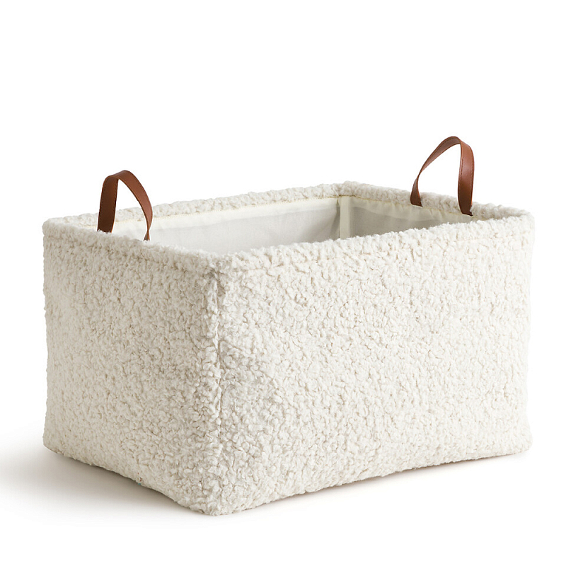 Корзина из ткани букле Boucle Organizers Rect Молочный Коричневый Корзина из ткани букле Boucle Organizers Rect Молочный Коричневый в Рязани | Loft Concept