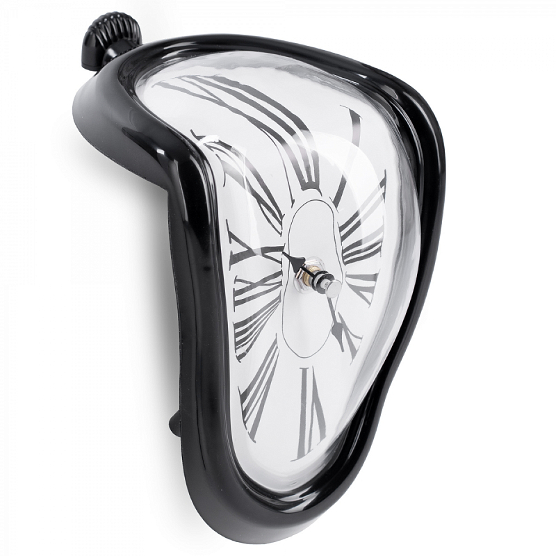 Часы Salvador Dali Soft Clock black Белый Черный Часы Salvador Dali Soft Clock black Белый Черный в Рязани | Loft Concept