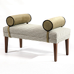 Банкетка Banquette PIED DE POULE с принтом гусиная лапка и бежевыми подлокотниками  варинант исполнения - 2 | Loft Concept в Рязани