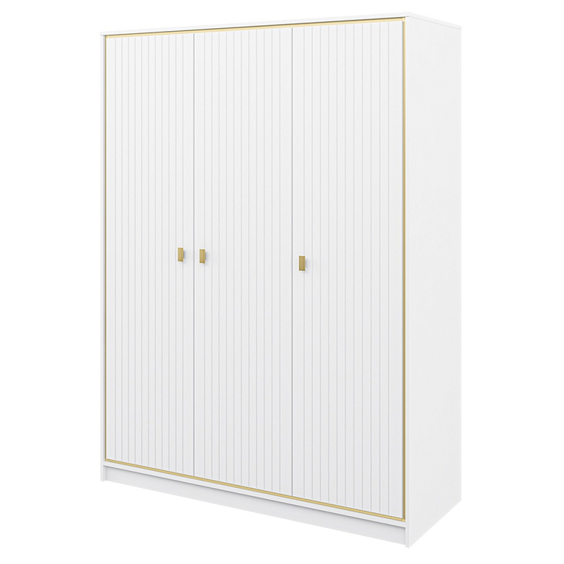Шкаф белый трёхдверный для одежды Antique Order Белый Золотой в Рязани | Loft Concept 
