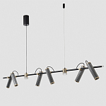 Люстра с 8-ю цилиндрическими плафонами на магнитном креплении и черным металлическим основанием Bronze Concert варинант исполнения - 2 | Loft Concept в Рязани