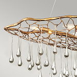 Люстра подвесная золотого цвета с металлическим сетчатым основанием и стеклянными каплевидными подвесками Hinkley варинант исполнения - 10 | Loft Concept в Рязани