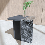 Slice журнальный столик из мрамора и массива дуба варинант исполнения - 1 | Loft Concept в Рязани