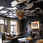 Обои ручная роспись в стиле Арт-деко Symphony Original colourway on Flint silk dupion варинант исполнения - 3 | Loft Concept в Рязани