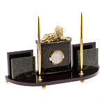 Настольный канцелярский набор из нефрита с декором в виде льва Golden Lion варинант исполнения - 2 | Loft Concept в Рязани