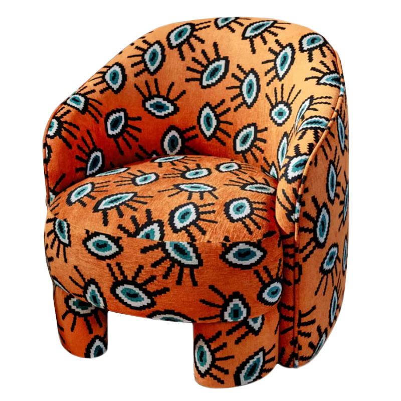 Акцентное Кресло Leela Оранжевый Орнамент Оранжевый в Рязани | Loft Concept 