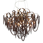 Люстра подвесная с объемной композицией из скрученных лент и металлических цепочек Atlantis Chain варинант исполнения - 1 | Loft Concept в Рязани