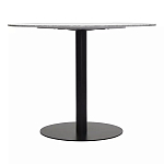 Круглый обеденный стол с белой мраморной столешницей White Tabletop on Black Base варинант исполнения - 4 | Loft Concept в Рязани