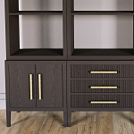 Модульный стеллаж Primo из трех составных элементов Темный орех варинант исполнения - 6 | Loft Concept в Рязани