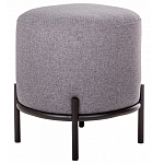 Круглый пуф на металлических ножках с обивкой из рогожки Casey Poof варинант исполнения - 1 | Loft Concept в Рязани