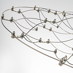 Люстра подвесная с тонкой металлической конструкцией цвета хром Quasar варинант исполнения - 6 | Loft Concept в Рязани