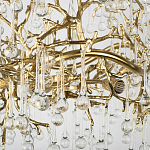 Подвесная люстра в виде ветвей деревьев золотого цвета с прозрачными подвесками-каплями 8 и 14 ламп Droplet Chandelier варинант исполнения - 6 | Loft Concept в Рязани