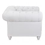 Кресло низкое с мягкой обивкой из велюра на 4-х ножках из массива березы Sophie Armchair white варинант исполнения - 2 | Loft Concept в Рязани