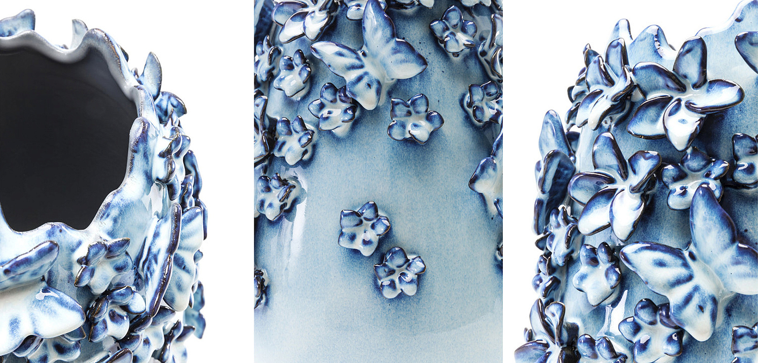 Ваза Blue & white Butterflies vase Ваза Blue & white Butterflies vase - Loft-Concept в Рязани