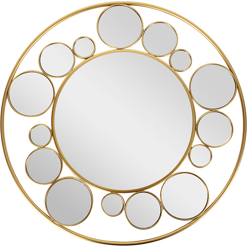 Зеркало настенное с круглыми зеркальными вставками Modern Mirror Space Золотой Зеркало Зеркало настенное с круглыми зеркальными вставками Modern Mirror Space Золотой Зеркало в Рязани | Loft Concept