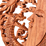 Панно из дерева дракон и луна Panel With Animals варинант исполнения - 2 | Loft Concept в Рязани